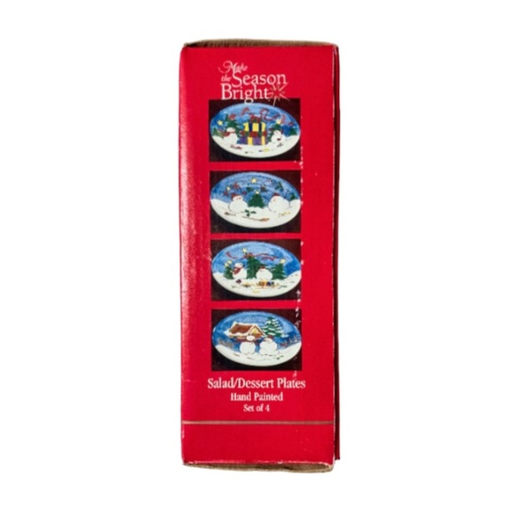 NIB Make the Season Bright Hand Painted 8” Salad/Dessert Plates - Picture 11 of 14